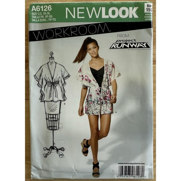 New Look Other - New Look Project Runway Workroom Pattern A6126 Misses' Kimono Coverup Size XS-XL